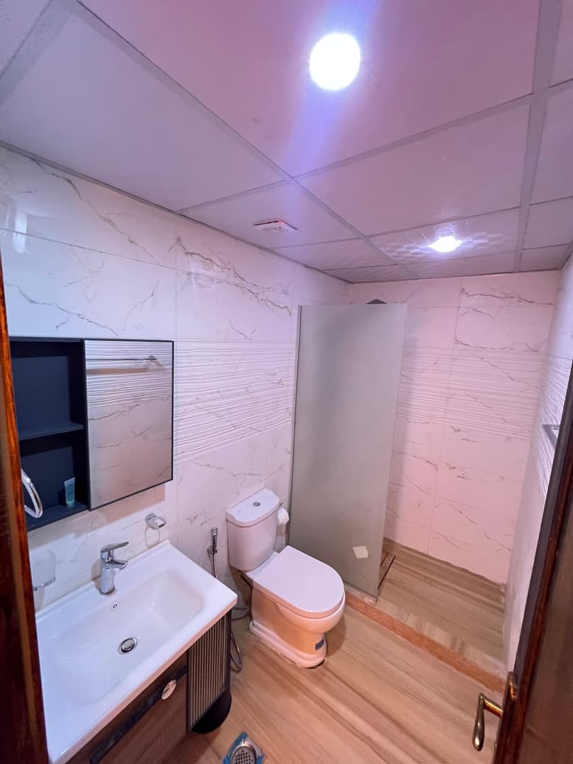 Private modern ensuite bathroom with walk-in shower