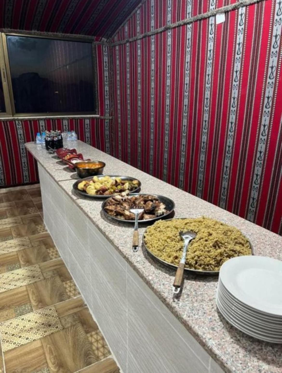 Home-cooked Bedouin buffet dinner